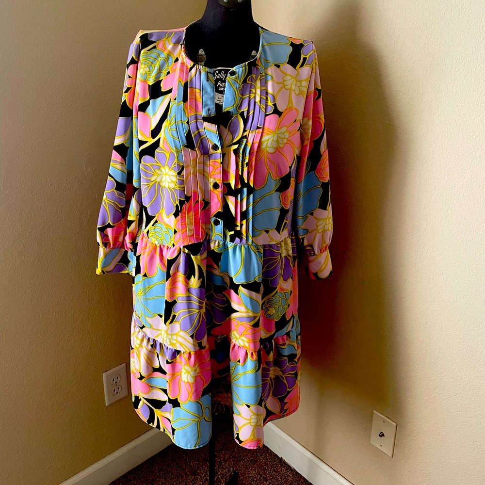 Bright floral mini dress